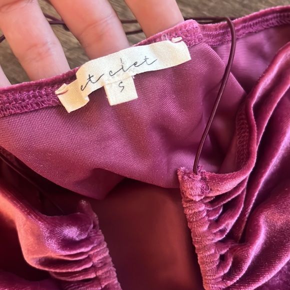 Mauve Velvet Cut Out Dress - Picture 3 of 6